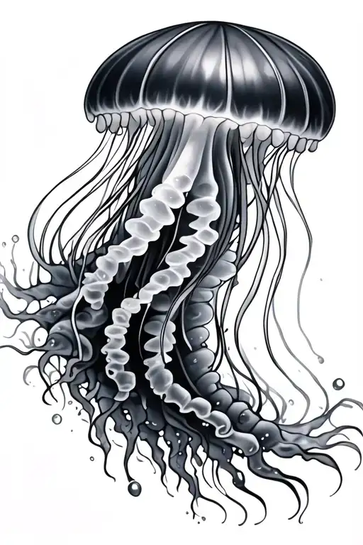 Neo Realistic Jellyfish With Water In The Background
