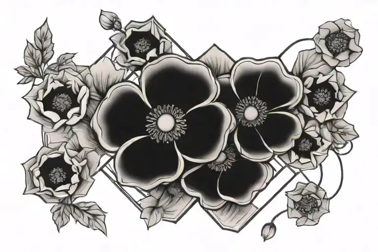 Book Poppy Hexagon Pattern