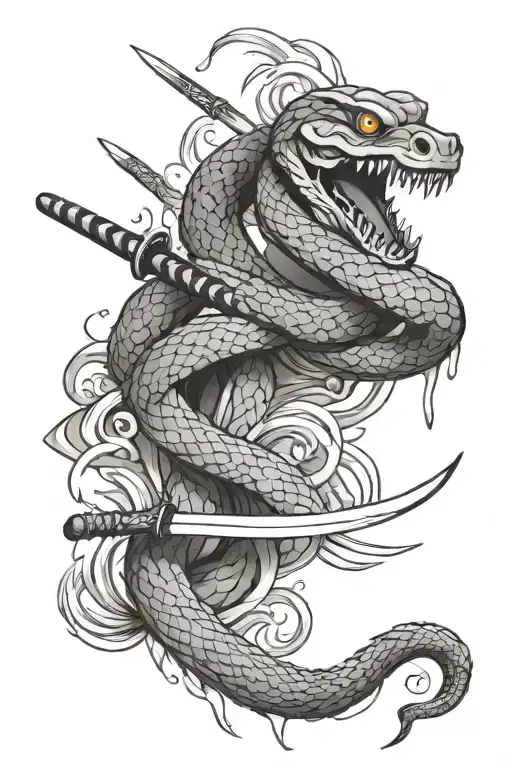 Snake Breaking Katana