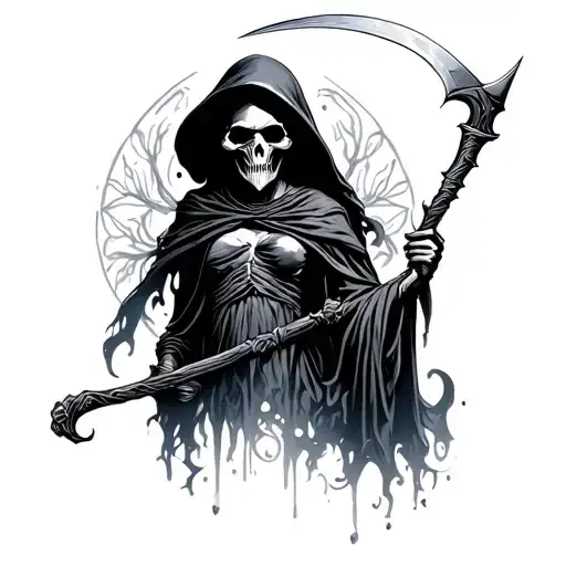 Sexy Grim Reaper Holding A Scythe