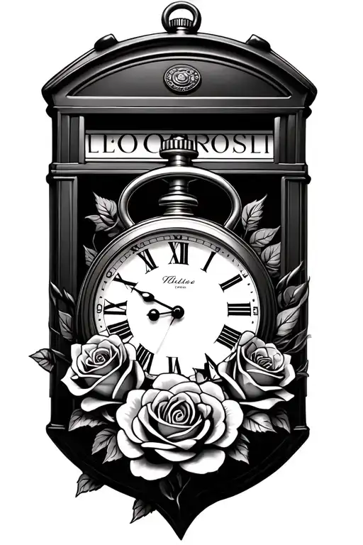Pocketwatch With Roses And A London Telephone Box Sleeve