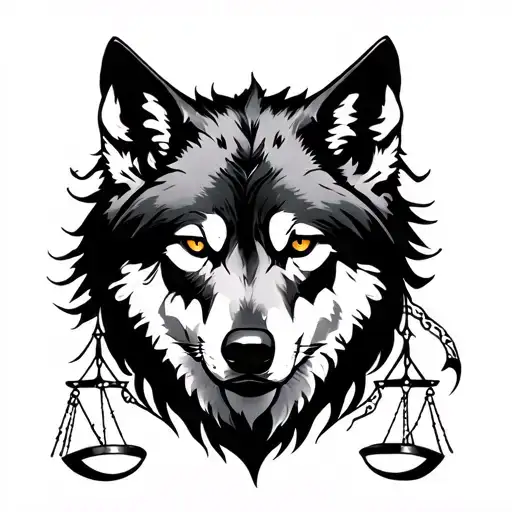 Mystical Libra Wolf Surrounded