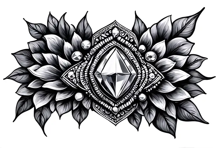 Ancient Roman Henna Tattoo With Diamond And Jewelry