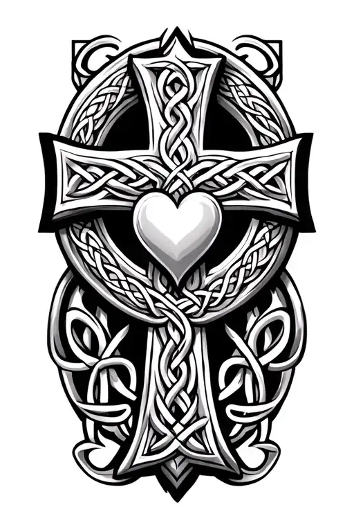 Celtic Cross With Heart Center