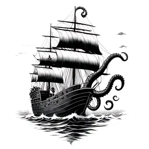 Sinking Ship And Kraken