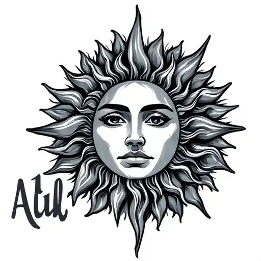 Atul Name With Sun