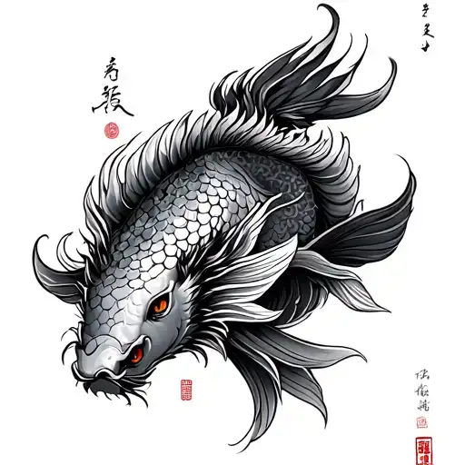 Japanese Temple Dragon Koi Fish Sleeve