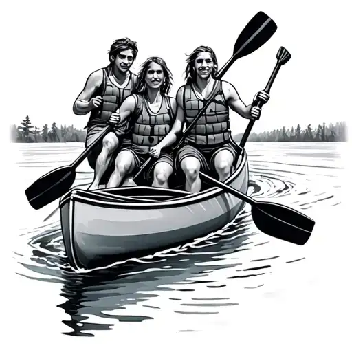 Three Friends On And Adventure Without A Paddle