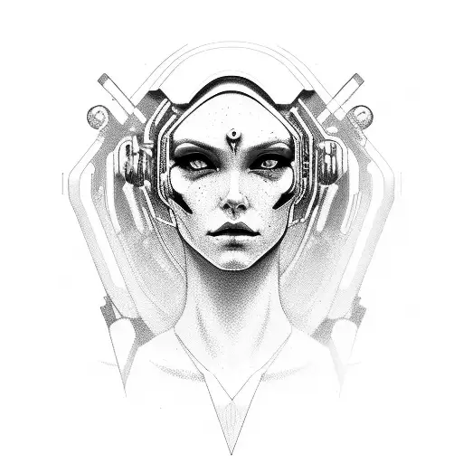 Cyberpunk Horror Woman