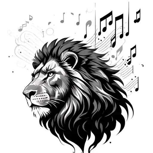 Lion And Techno Music Notes