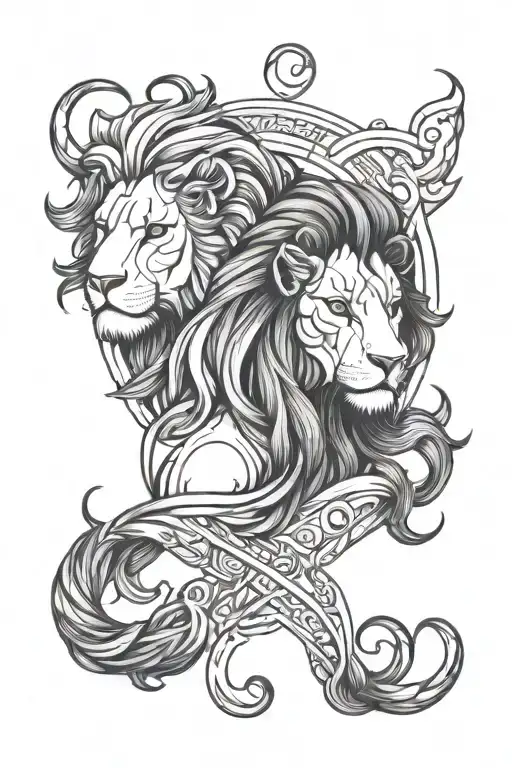 Gemini Zodiac Sign Leo Zodiac Sign Intertwined