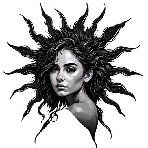 Make A Picture Of A Sun -Headed Woman