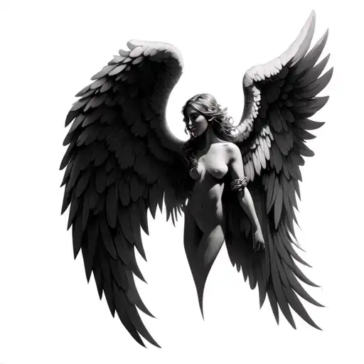 Vertical Chosen With Angel Wings At The Top