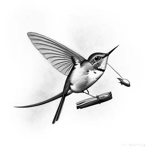 Tiny Robin And Hummingbird