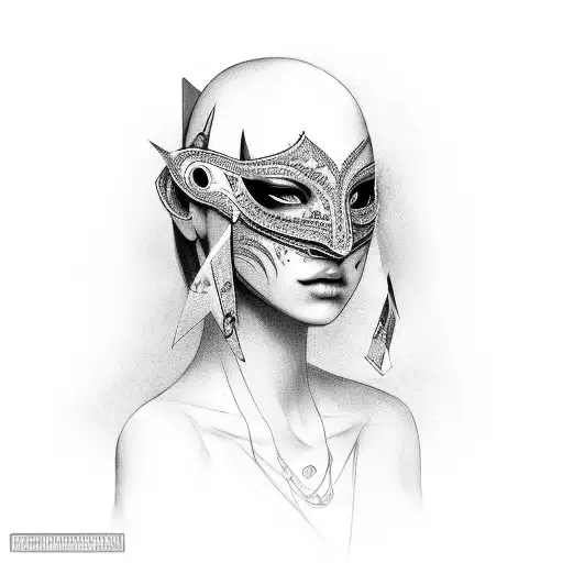 Woman Pain Behind The Mask