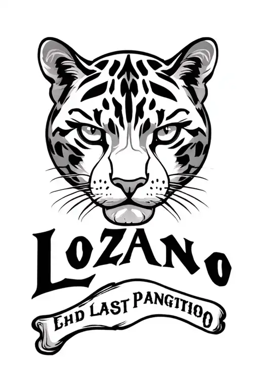 Lozano Last Name With Black Panthers Eyes Looking