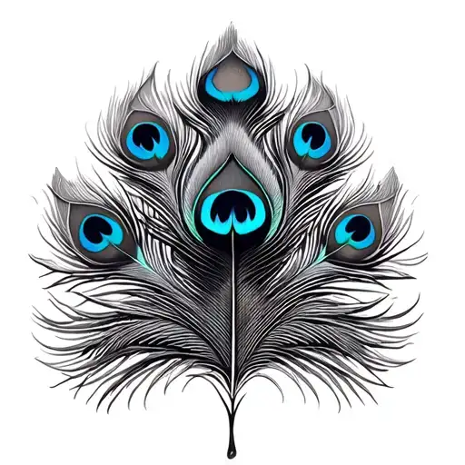 Peacock With Feather Feather Feather