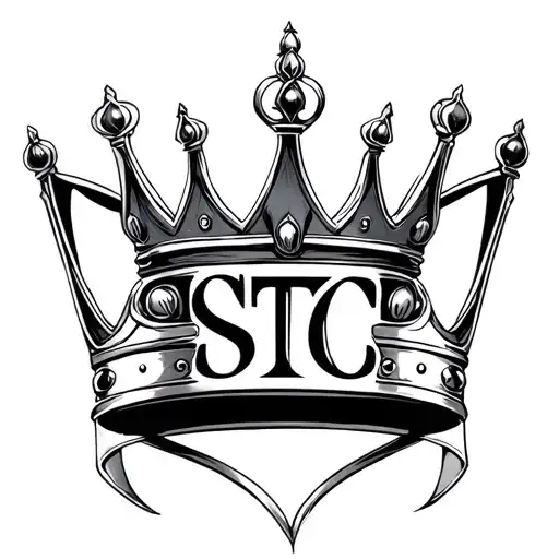 Crown With Stc Initials Intertwined