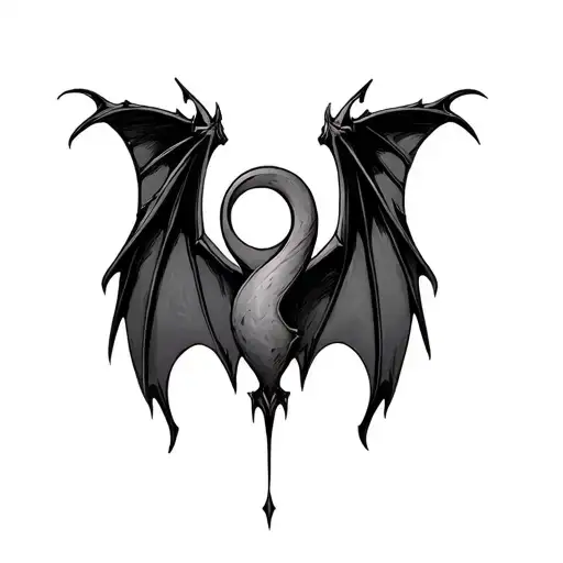 Gothic Semicolon Bat Wings