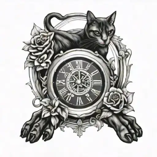 Libra Sign Three Cat Paws Clock