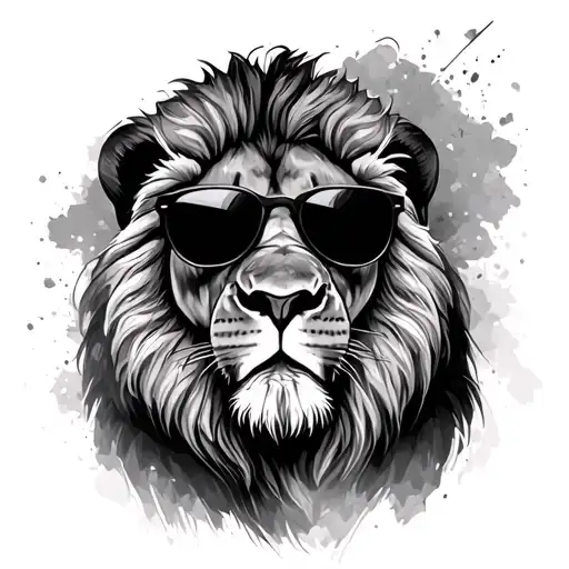 Lion Wearing Sunglasses