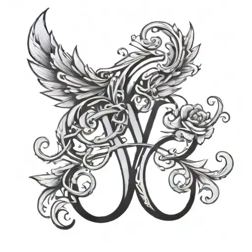 The Initials Ekw In A Pretty Font With A Heart Intertwined