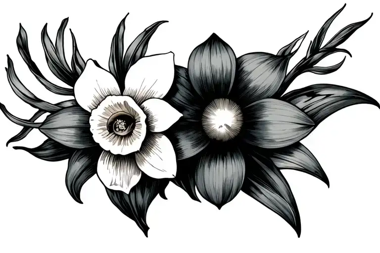 Roman Numerals With Daffodil