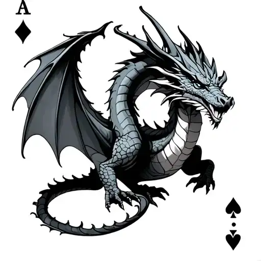 Dragon And Deck Of Cards