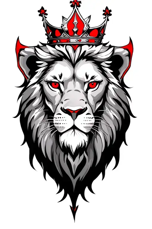 Red Crown Lion Red Eyes