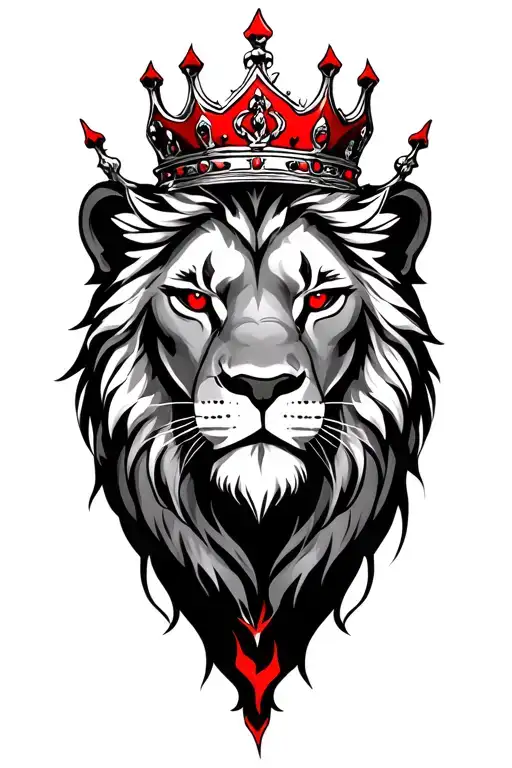 Red Crown Lion Red Eyes
