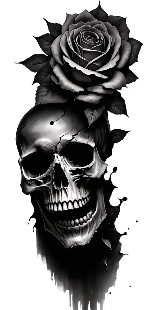Broken Skull And Roses