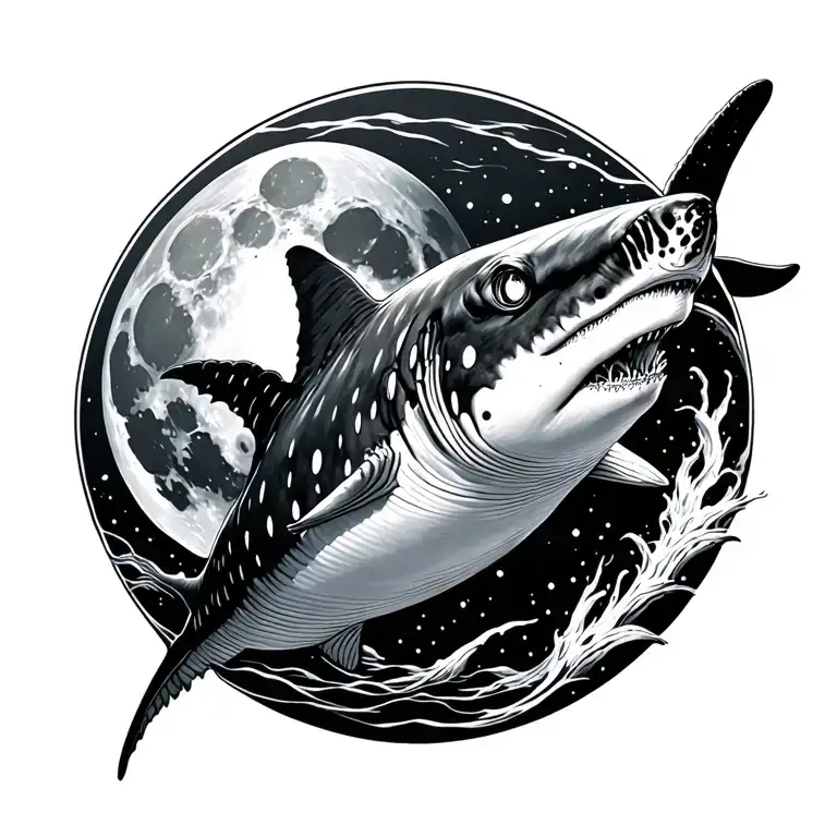 Whale Shark With Moon Phases