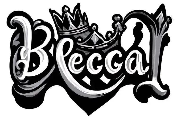 Name Written Becca With Crown