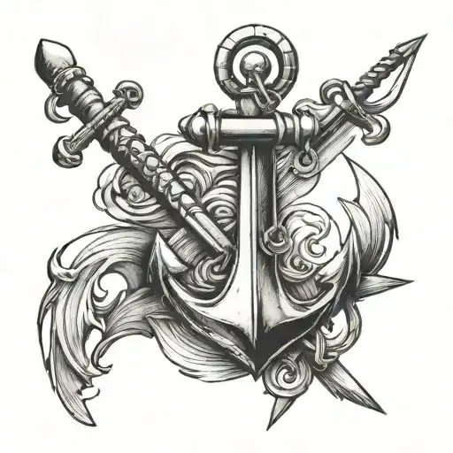 An Anchor With Crossed Swords