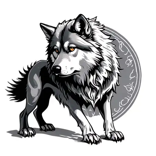 Mystical Libra Wolf Standing