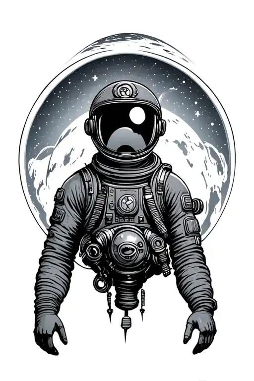 Old Time Dive Suit In Space