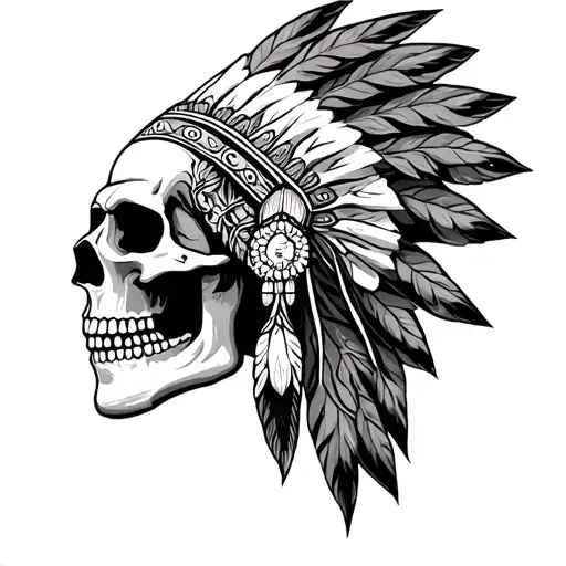 Indian Head Dress Skull
