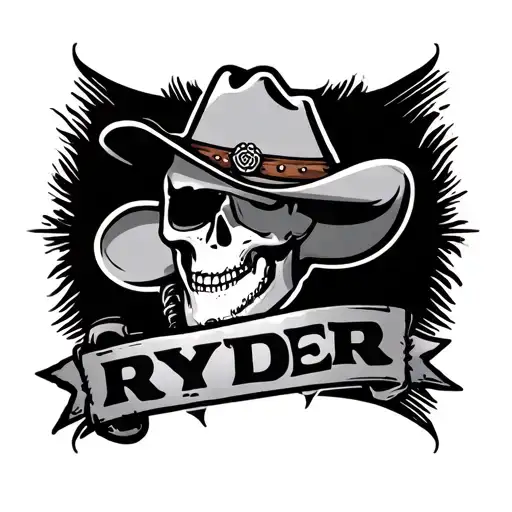 Western Tattoo With Name Ryder