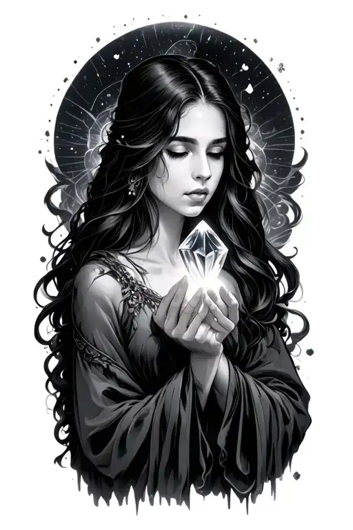 Seft Aura And Holding A Crystal