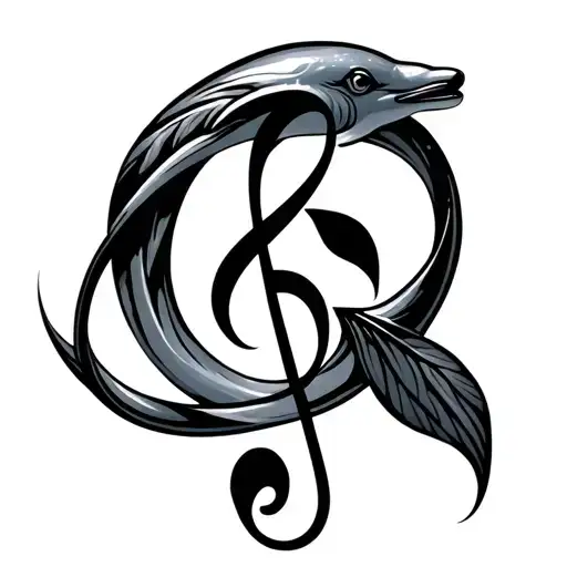 Infinity Sign Treble Clef Dolphin