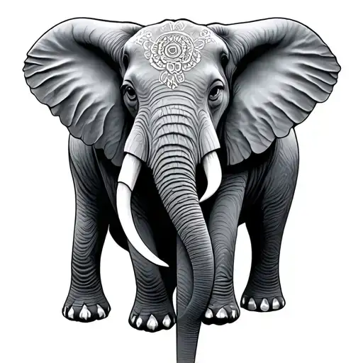 Fine Line Elephant Cross Made