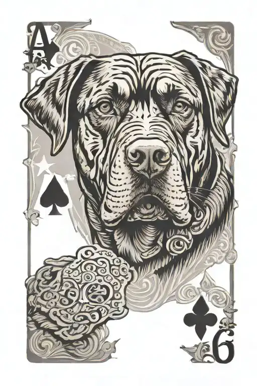 Ace Cards With Rotweiller And Background