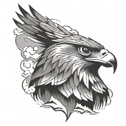 Falcon Head Faded With Mountains Panorama