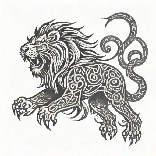 Viking Runic Tribal Lion