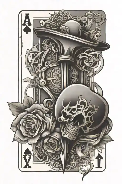 Ace Cards With Crusifix And Background