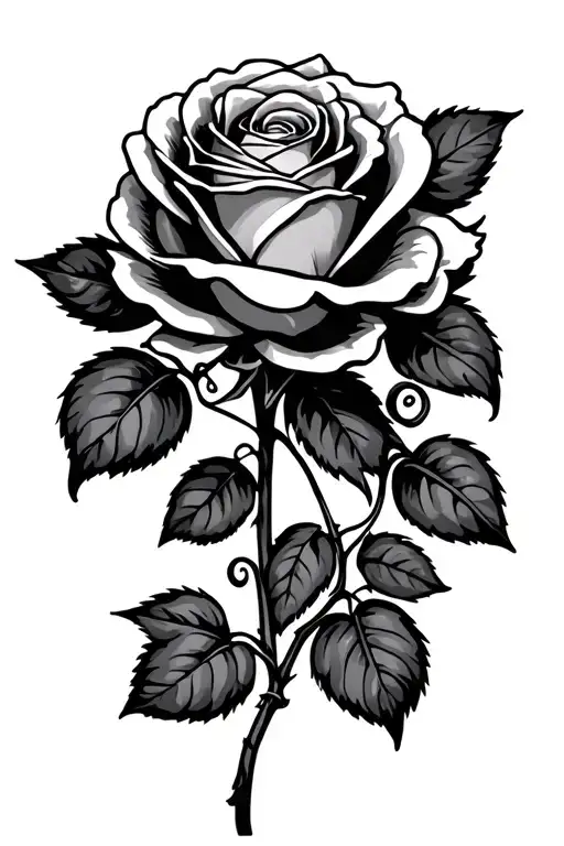 Rose With Vines Wrapped