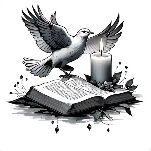 Bible Dove And Candle