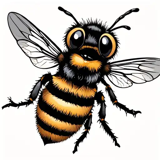 Cute Bee Flying To Heaven