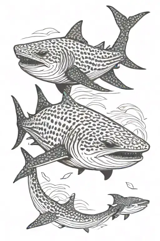 Fine Line Whale Shark Swimming Gracefully