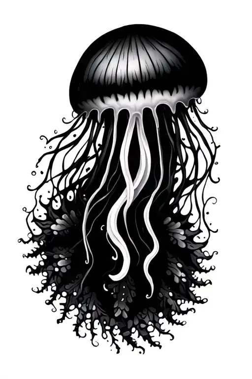 Jellyfish Made Of Black Lace